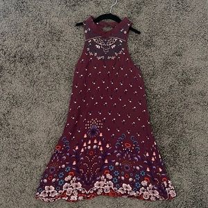 Classy Floral Halter Mini Dress